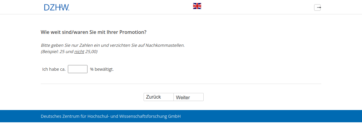 Wie weit sind/waren Sie mit Ihrer Promotion?