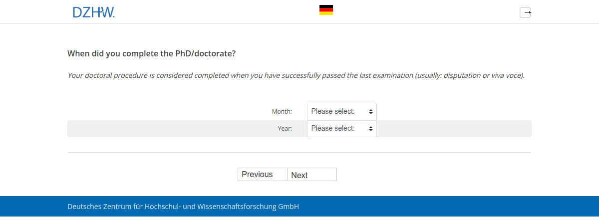 When did you complete the PhD/doctorate?