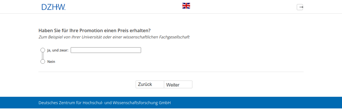 Haben Sie für Ihre Promotion einen Preis erhalten?