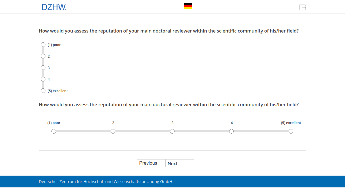 How would you assess the reputation of your main doctoral reviewer within the scientific community of his/her field?How would you assess the reputation of your main doctoral reviewer within the scientific community of his/her field?