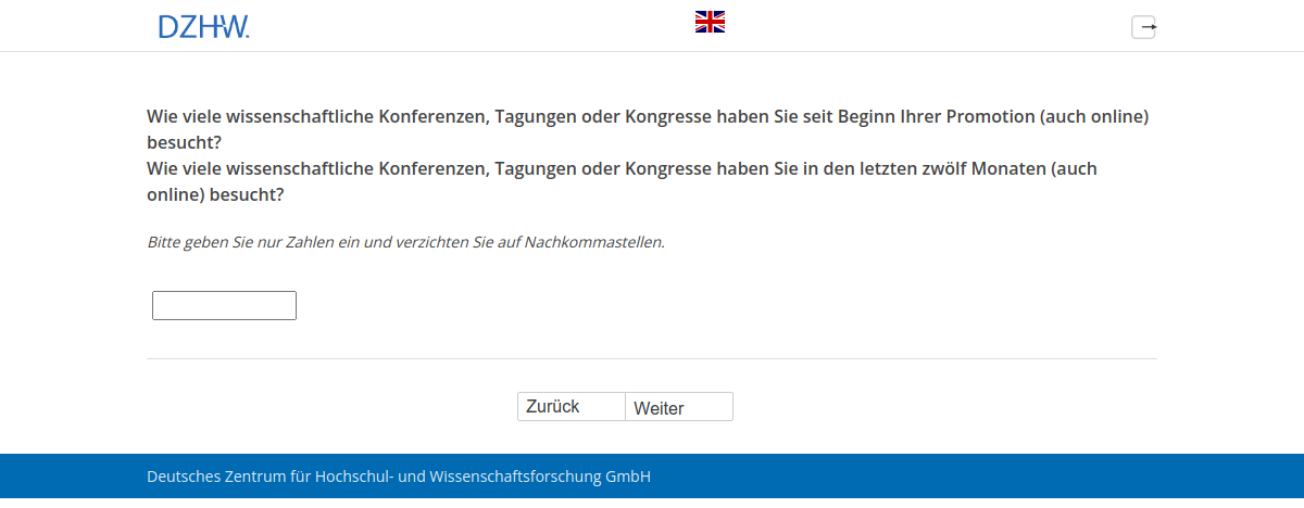 Wie viele wissenschaftliche Konferenzen, Tagungen oder Kongresse haben Sie seit Beginn Ihrer Promotion (auch online) besucht?,Wie viele wissenschaftliche Konferenzen, Tagungen oder Kongresse haben Sie in den letzten zwölf Monaten (auch online) besucht?
