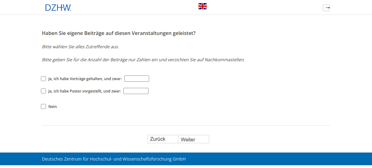 Haben Sie eigene Beiträge auf diesen Veranstaltungen geleistet?