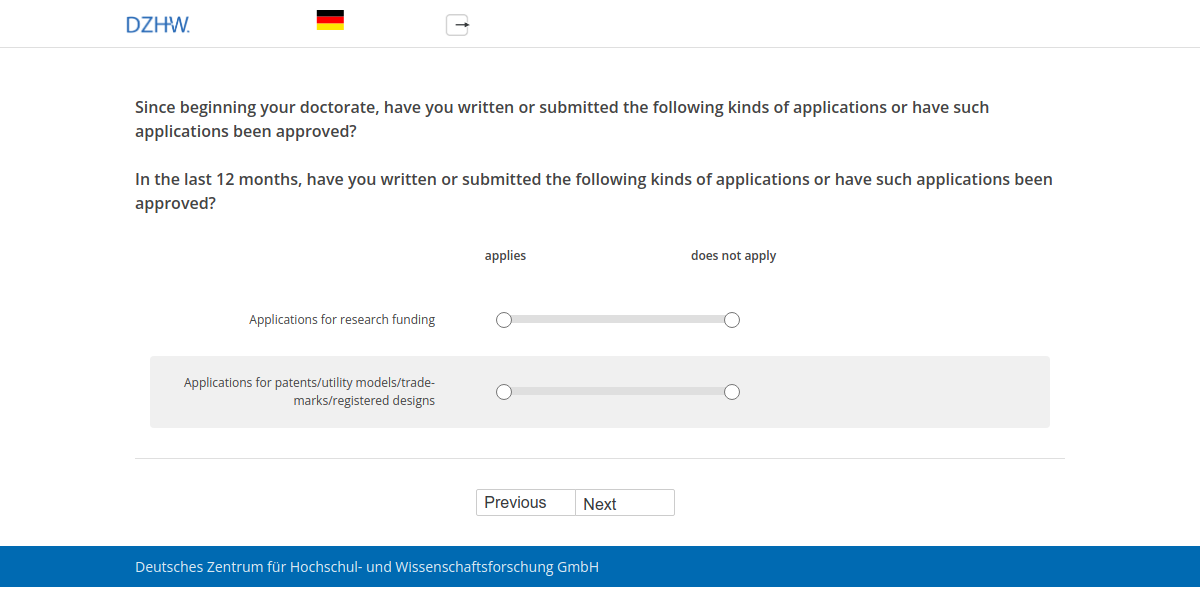 Since beginning your doctorate, have you written or submitted the following kinds of applications or have such applications been approved?,In the last 12 months, have you written or submitted the following kinds of applications or have such applications been approved?