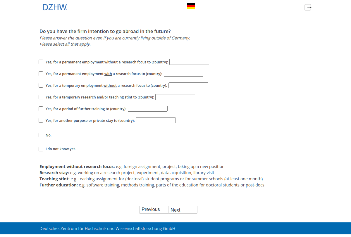 Do you have the firm intention to go abroad in the future?