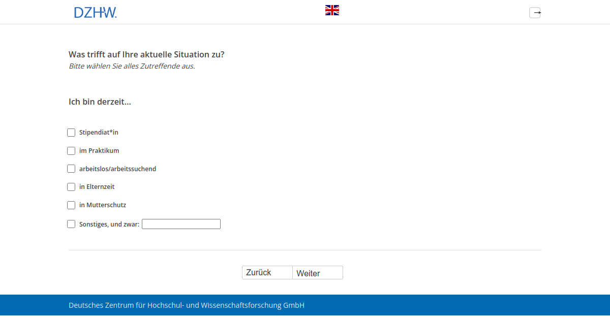 Was trifft auf Ihre aktuelle Situation zu?,Ich bin derzeit…