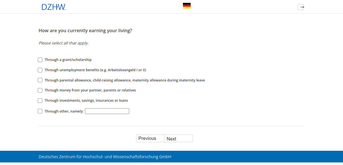 How are you currently earning your living?