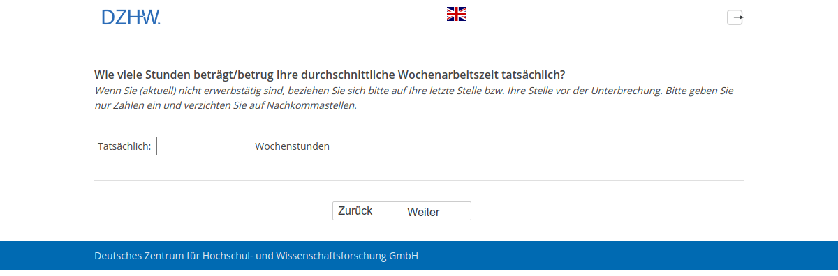 Wie viele Stunden beträgt/betrug Ihre durchschnittliche Wochenarbeitszeit tatsächlich?