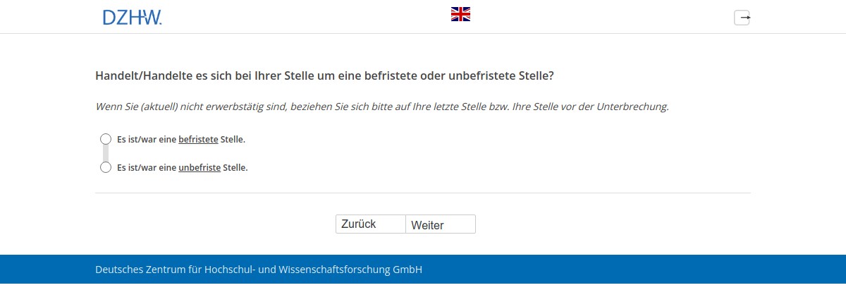 Handelt/Handelte es sich bei Ihrer Stelle um eine befristete oder unbefristete Stelle?