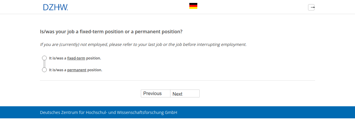 Is/was your job a fixed-term position or a permanent position?