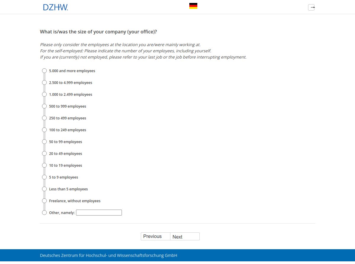 What is/was the size of your company (your office)?