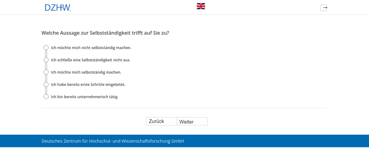 Welche Aussage zur Selbstständigkeit trifft auf Sie zu?