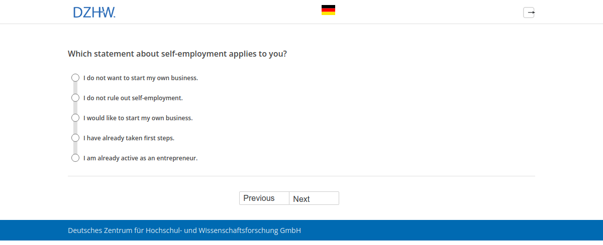 Which statement about self-employment applies to you?