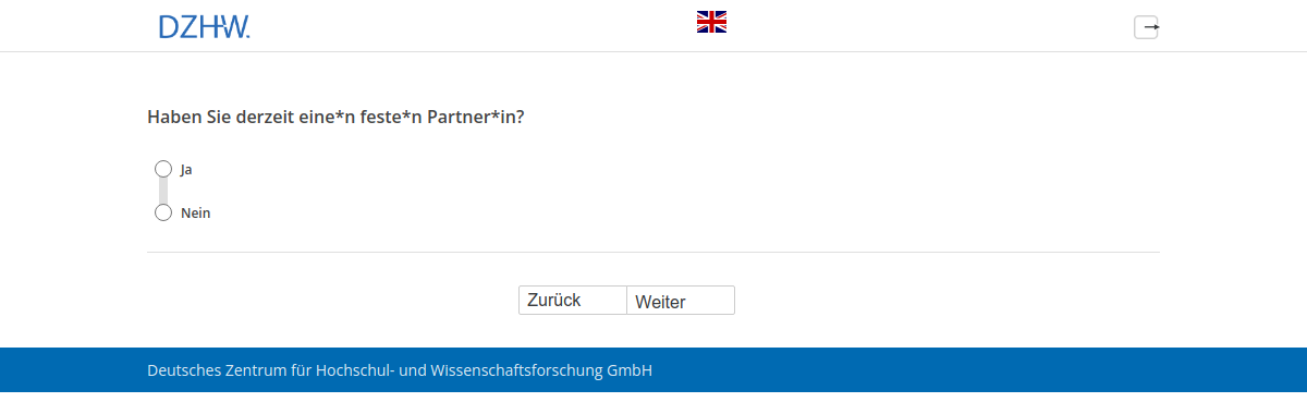 Haben Sie derzeit eine*n feste*n Partner*in?