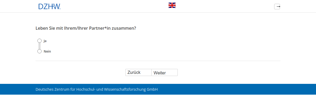 Leben Sie mit Ihrem/Ihrer Partner*in zusammen?