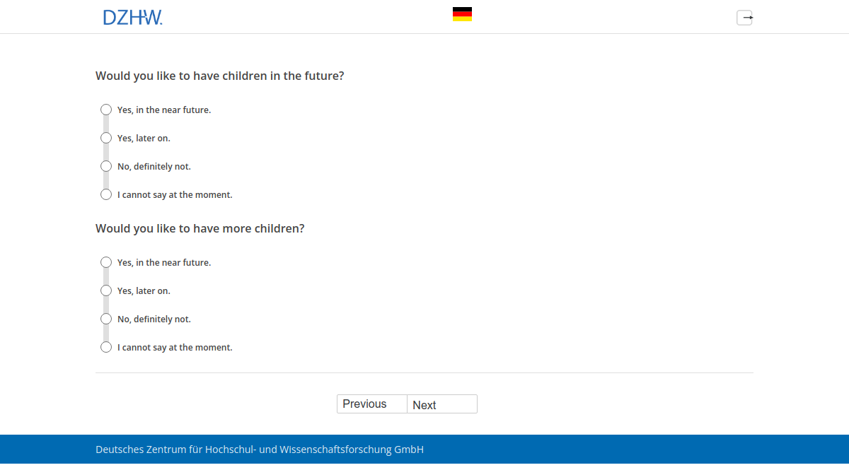 Would you like to have children in the future?Would you like to have more children?