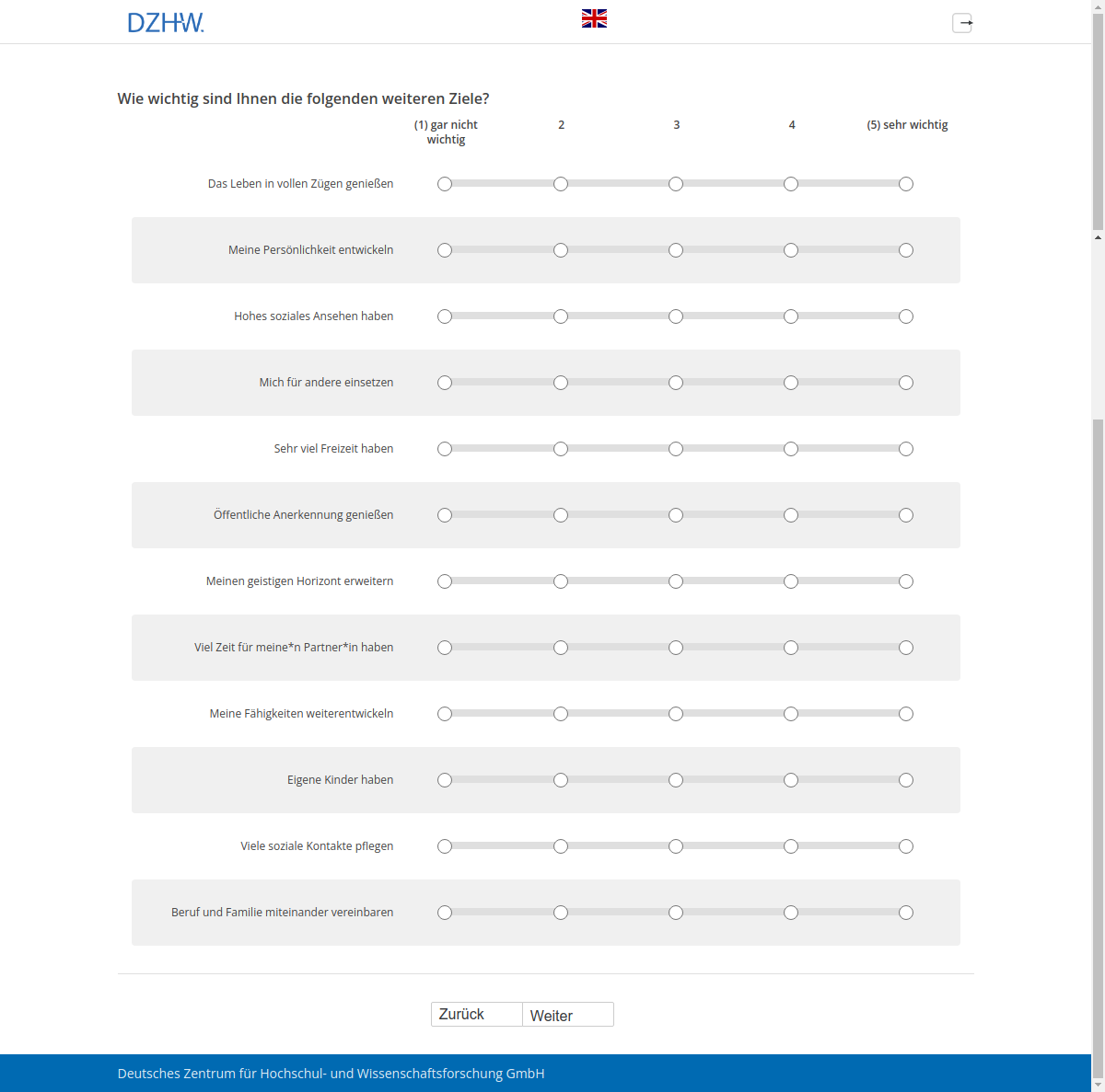 Wie wichtig sind Ihnen die folgenden weiteren Ziele?