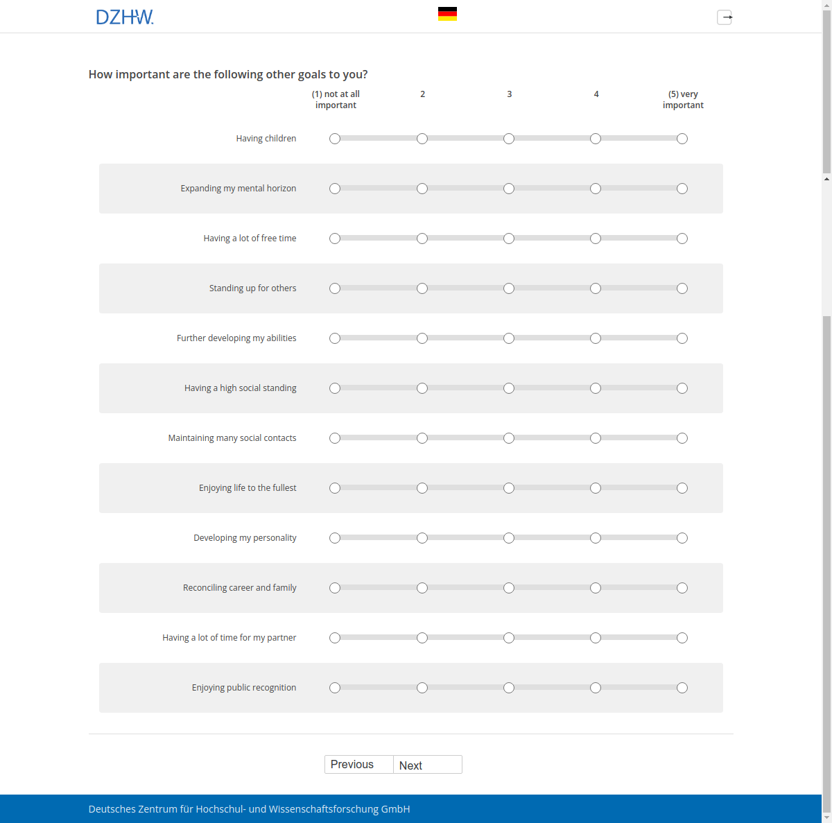 How important are the following other goals to you?