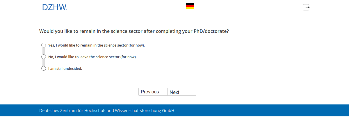 Would you like to remain in the science sector after completing your PhD/doctorate?