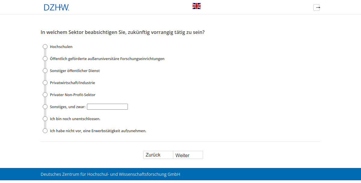 In welchem Sektor beabsichtigen Sie, zukünftig vorrangig tätig zu sein?
