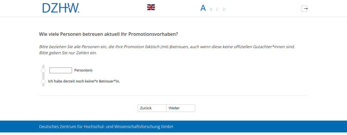 Wie viele Personen betreuen aktuell Ihr Promotionsvorhaben?