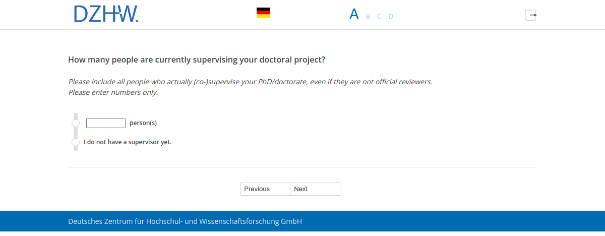 How many people are currently supervising your doctoral project?