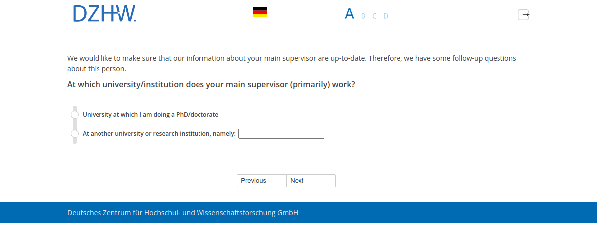 At which university/institution does your main supervisor (primarily) work?