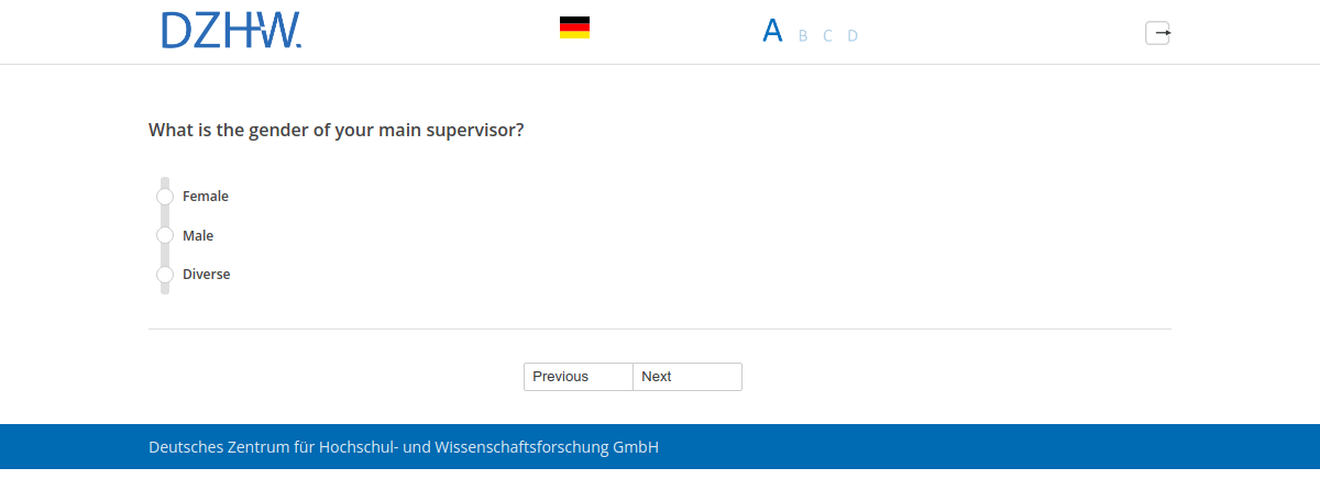 What is the gender of your main supervisor?