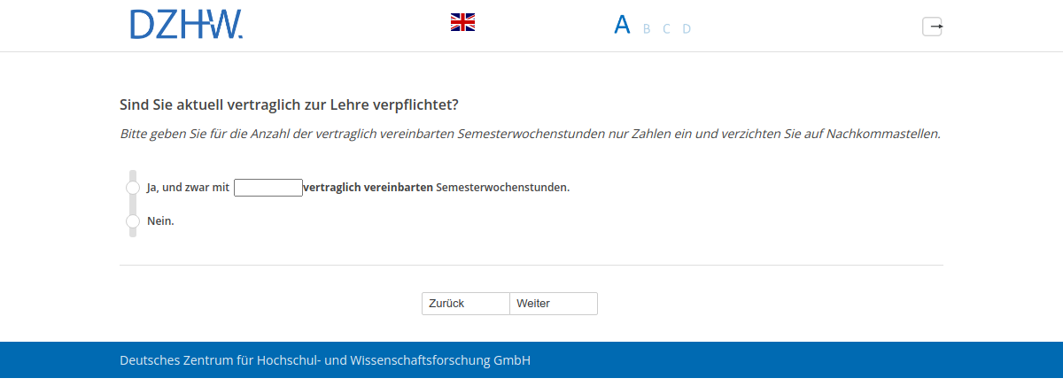 Sind Sie aktuell vertraglich zur Lehre verpflichtet?