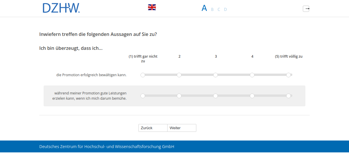 Inwiefern treffen die folgenden Aussagen auf Sie zu? Ich bin überzeugt, dass ich...