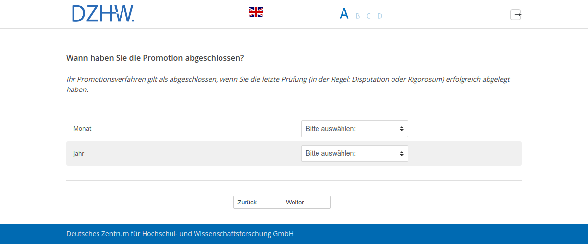 Wann haben Sie die Promotion abgeschlossen?