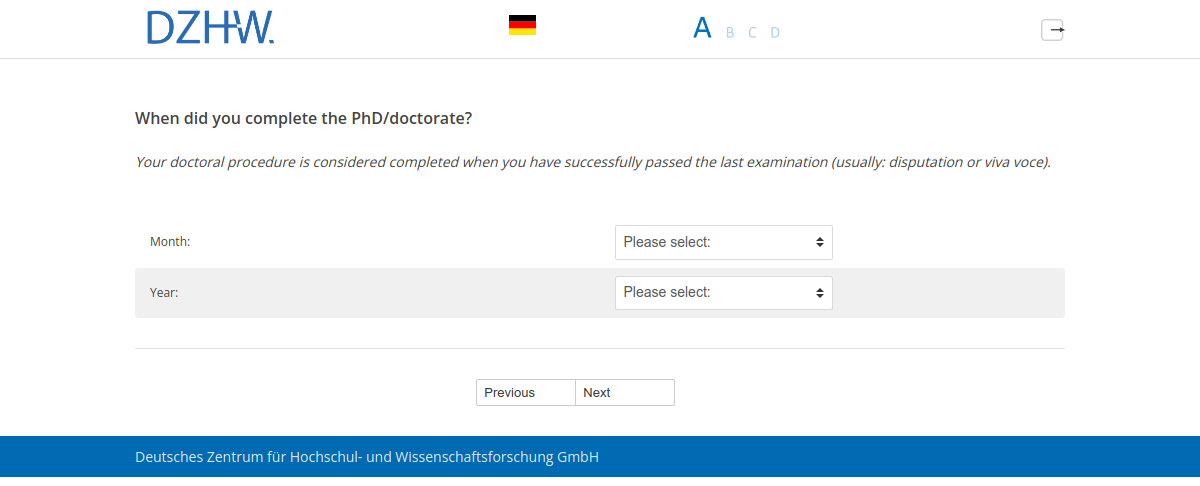 When did you complete the PhD/doctorate?