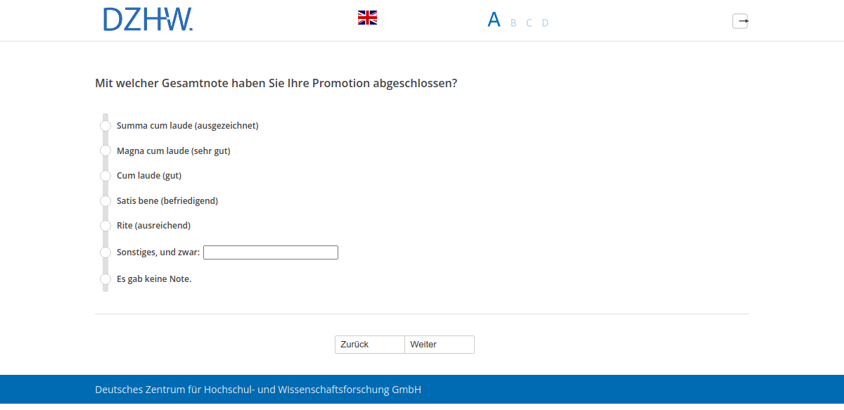 Mit welcher Gesamtnote haben Sie Ihre Promotion abgeschlossen?