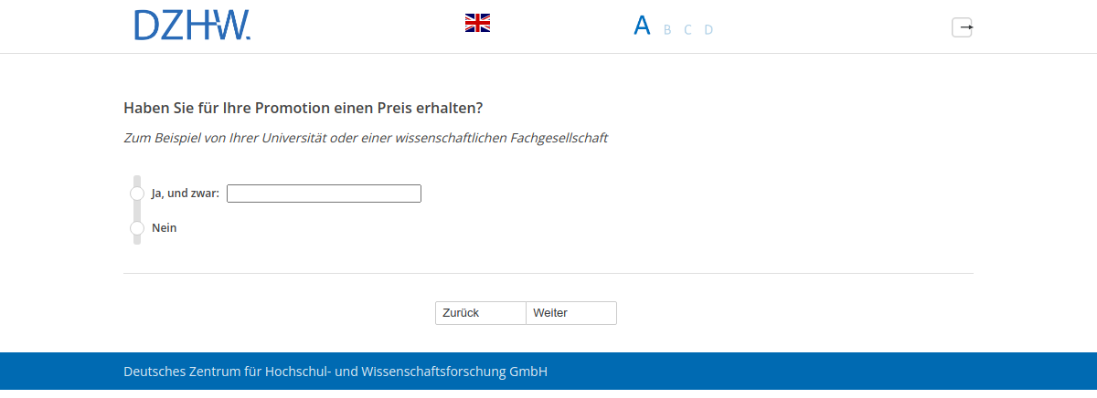 Haben Sie für Ihre Promotion einen Preis erhalten?