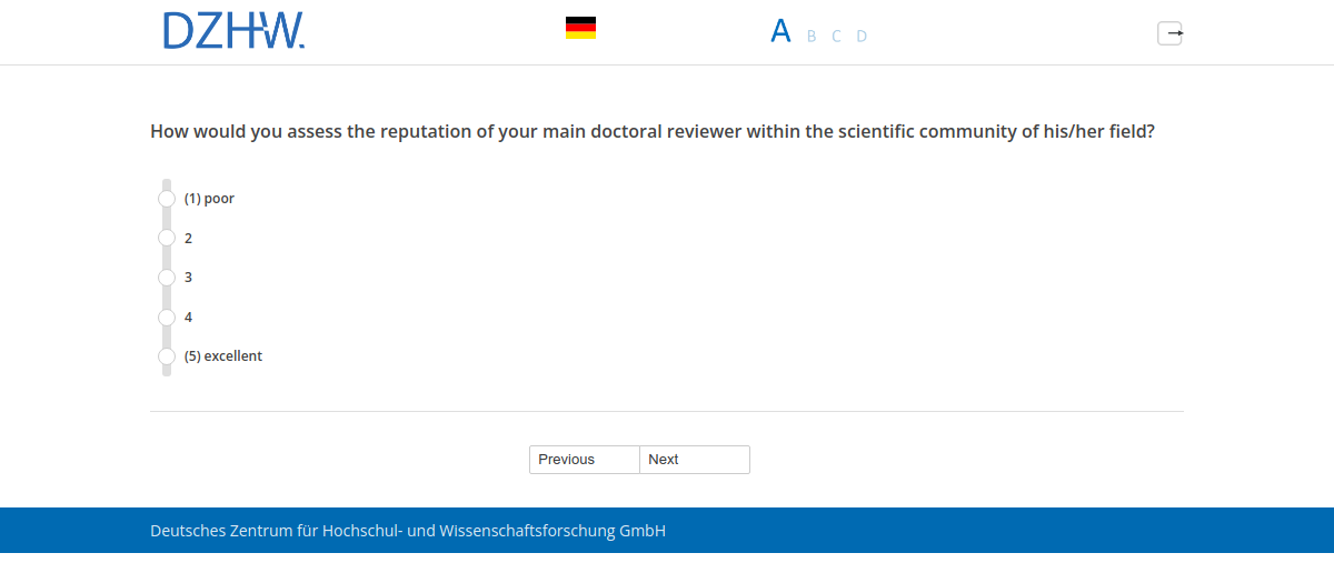 How would you assess the reputation of your main doctoral reviewer within the scientific community of his/her field?