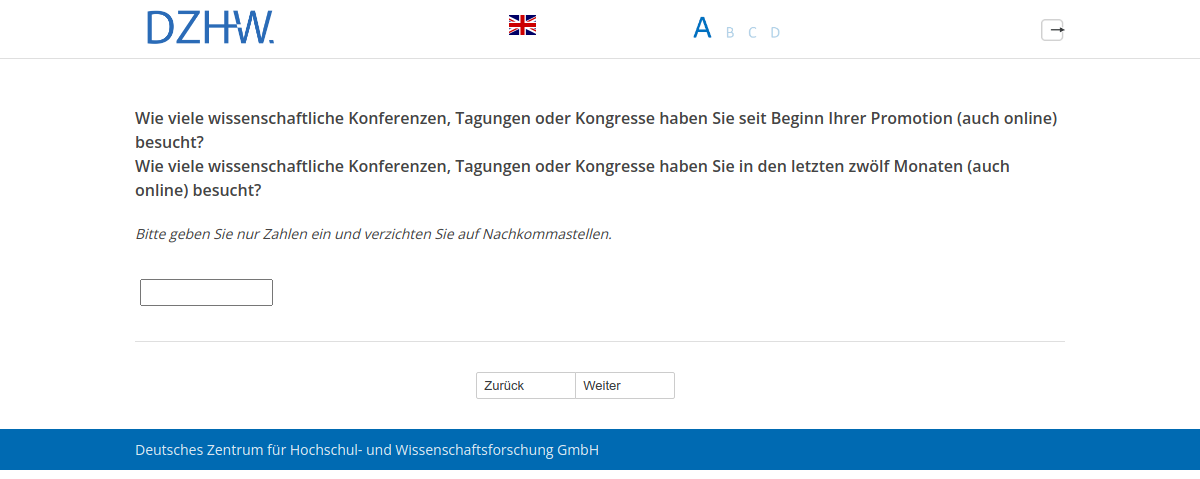 Wie viele wissenschaftliche Konferenzen, Tagungen oder Kongresse haben Sie seit Beginn Ihrer Promotion (auch online) besucht?,Wie viele wissenschaftliche Konferenzen, Tagungen oder Kongresse haben Sie in den letzten zwölf Monaten (auch online) besucht?