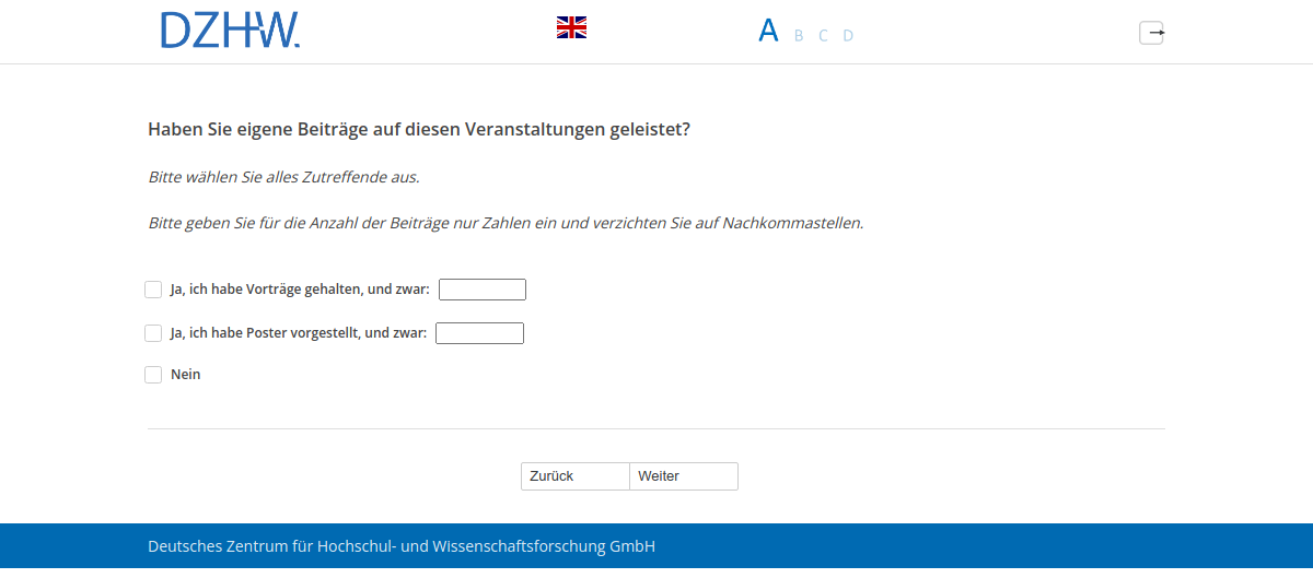 Haben Sie eigene Beiträge auf diesen Veranstaltungen geleistet?