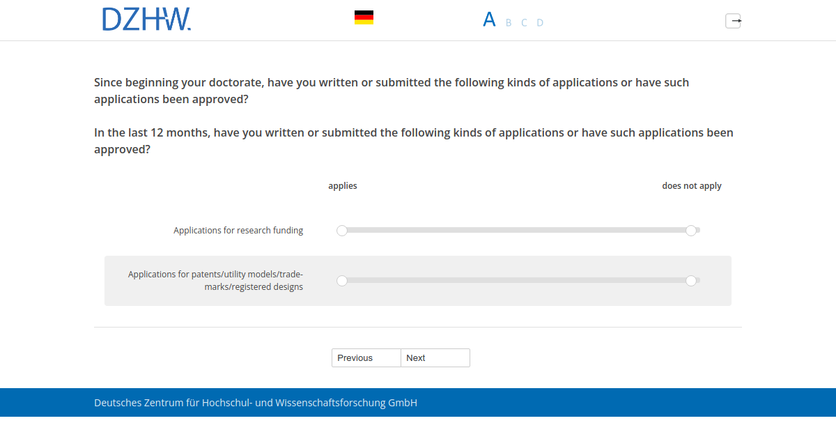 Since beginning your doctorate, have you written or submitted the following kinds of applications or have such applications been approved?,In the last 12 months, have you written or submitted the following kinds of applications or have such applications been approved?