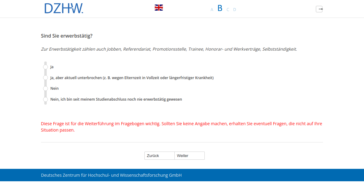Sind Sie erwerbstätig?