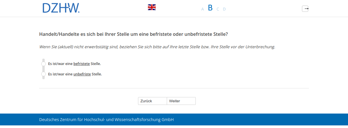 Handelt/Handelte es sich bei Ihrer Stelle um eine befristete oder unbefristete Stelle?