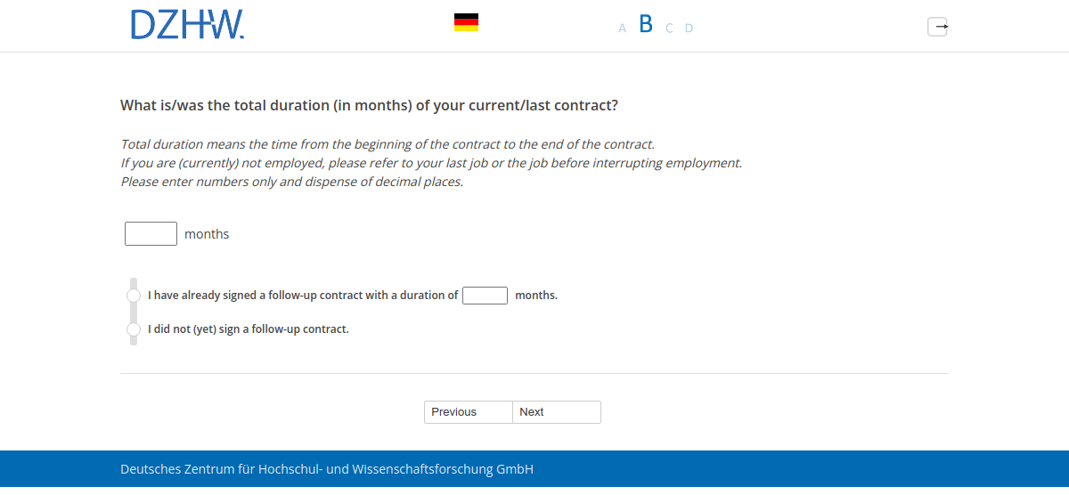 What is/was the total duration (in months) of your current/last contract?