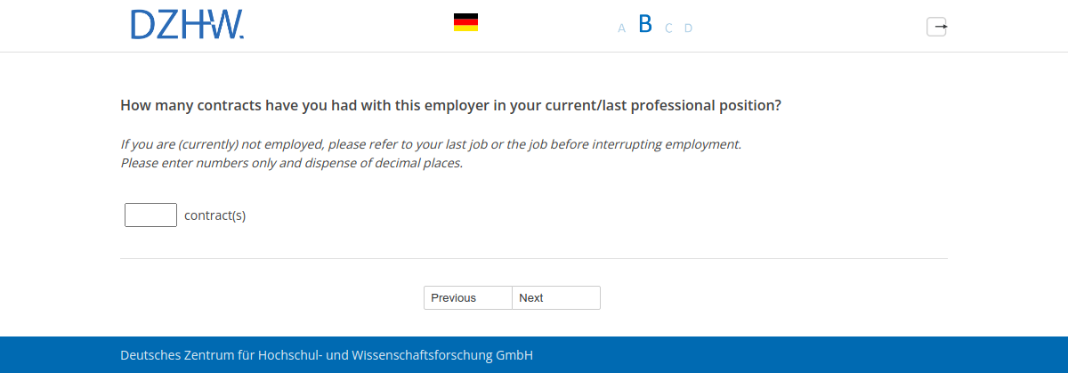 How many contracts have you had with this employer in your current/last professional position?