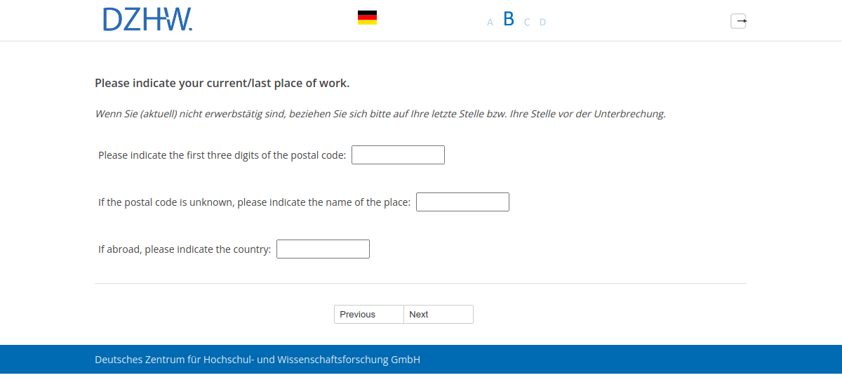 Please indicate your current/last place of work.