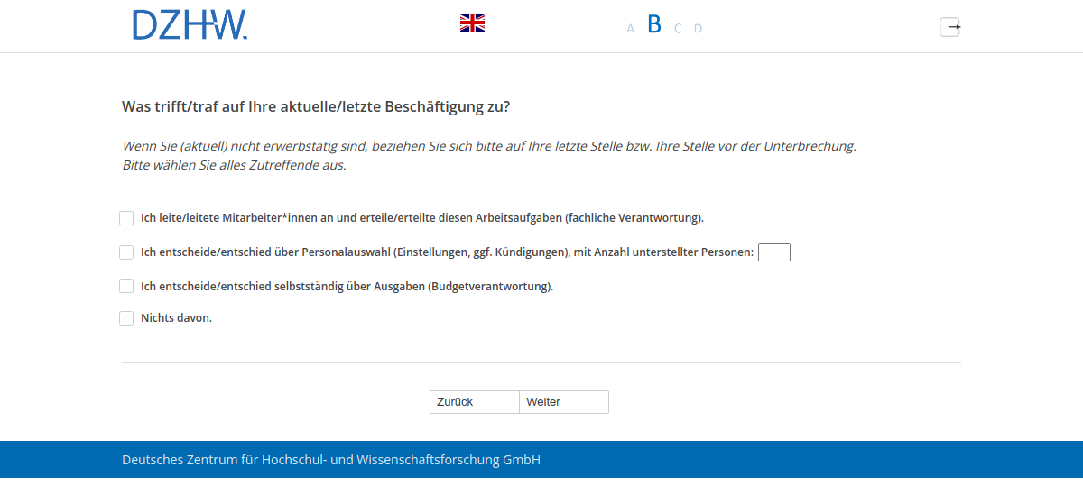 Was trifft/traf auf Ihre aktuelle/letzte Beschäftigung zu?