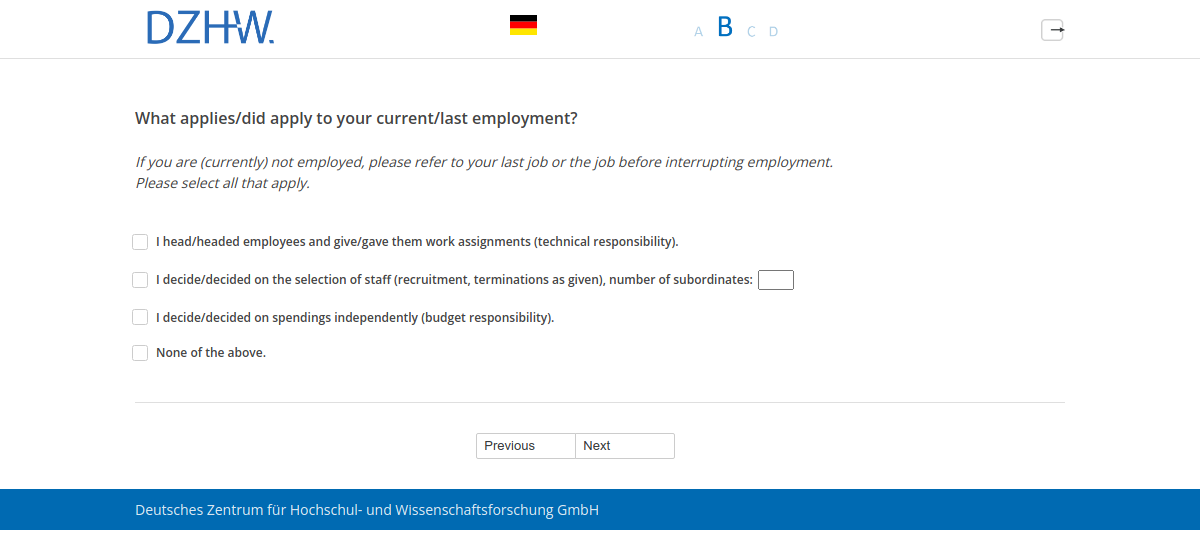 What applies/did apply to your current/last employment?