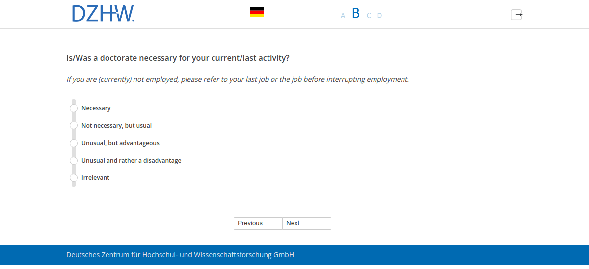 Is/Was a doctorate necessary for your current/last activity?