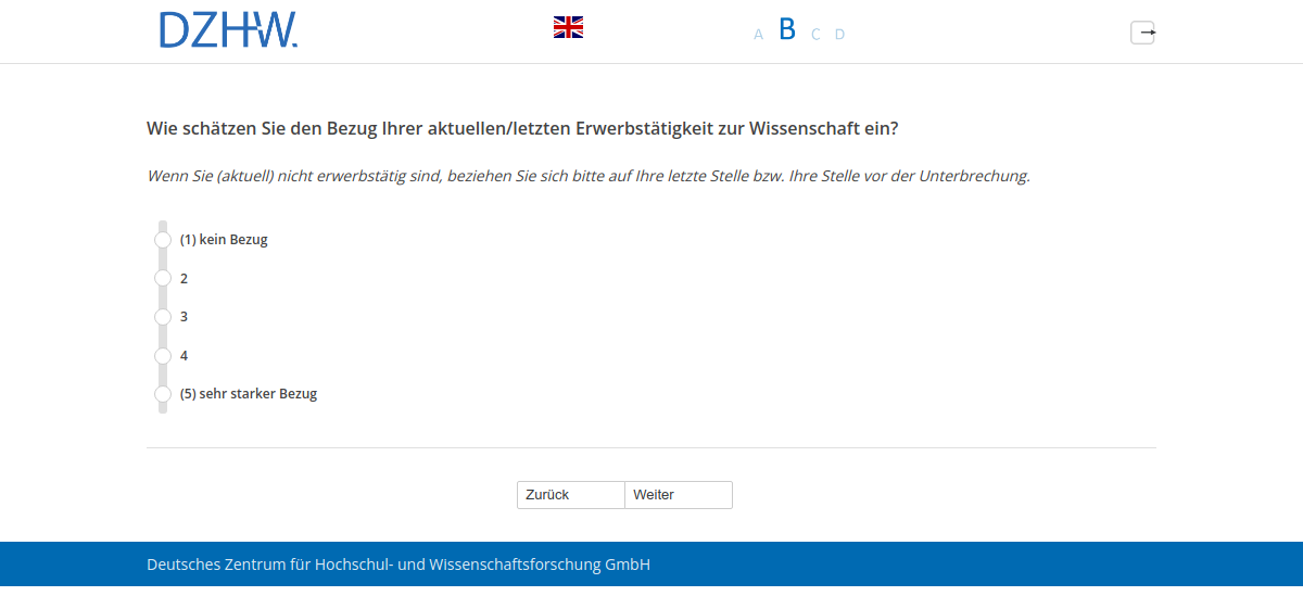 Wie schätzen Sie den Bezug Ihrer aktuellen/letzten Erwerbstätigkeit zur Wissenschaft ein?