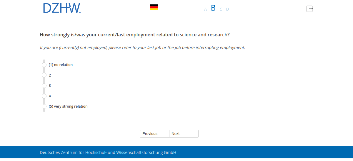 How strongly is/was your current/last employment related to science and research?