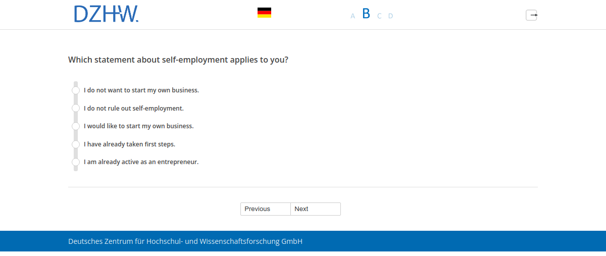Which statement about self-employment applies to you?