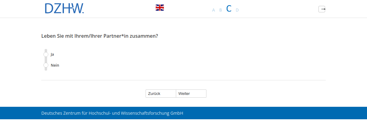 Leben Sie mit Ihrem/Ihrer Partner*in zusammen?