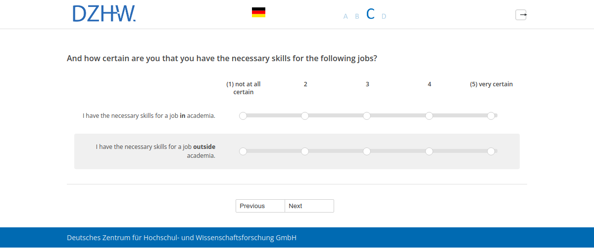 And how certain are you that you have the necessary skills for the following jobs?